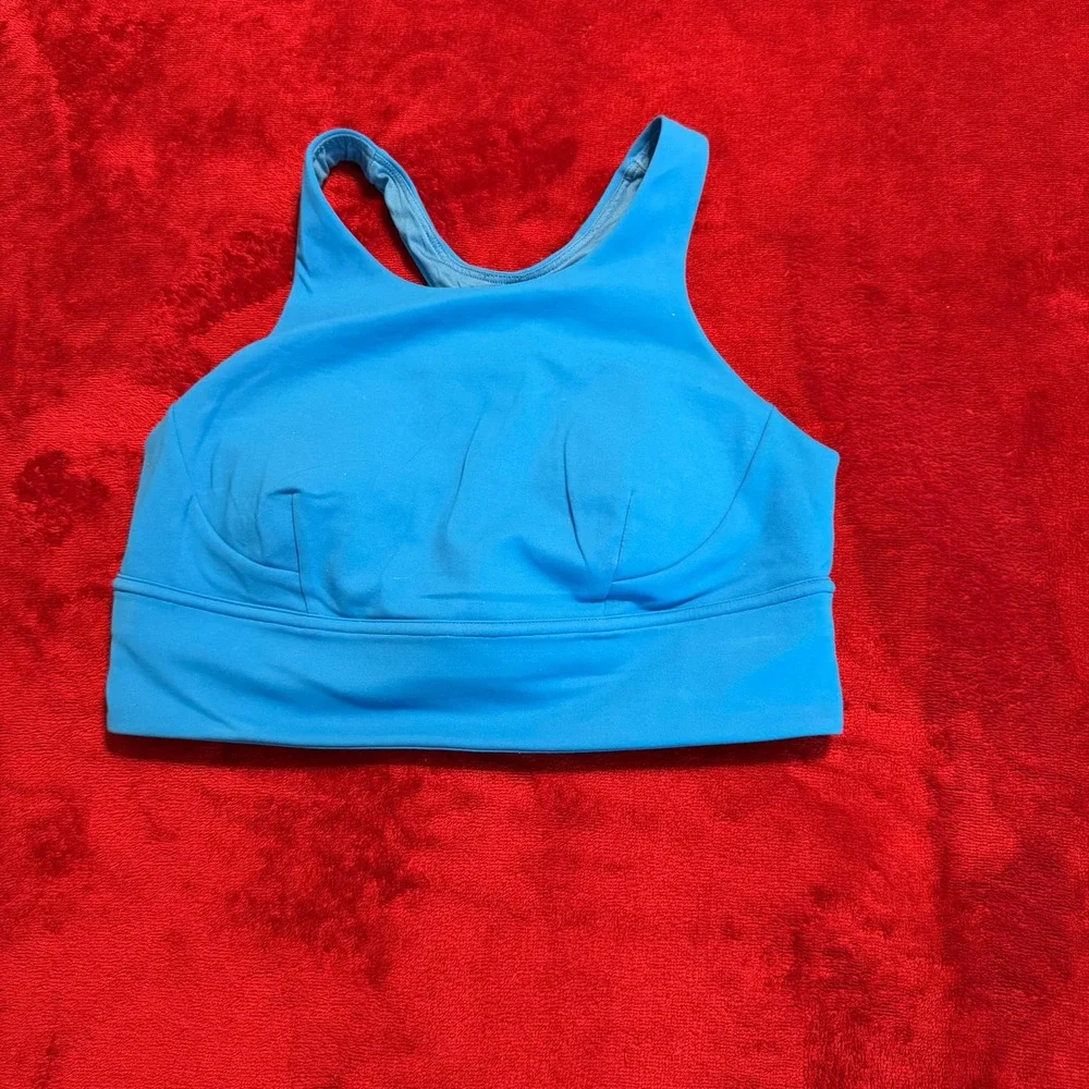 Lululemon Energy High-Neck Longline Bra Blue Cyan Size 10 W2CV2S
